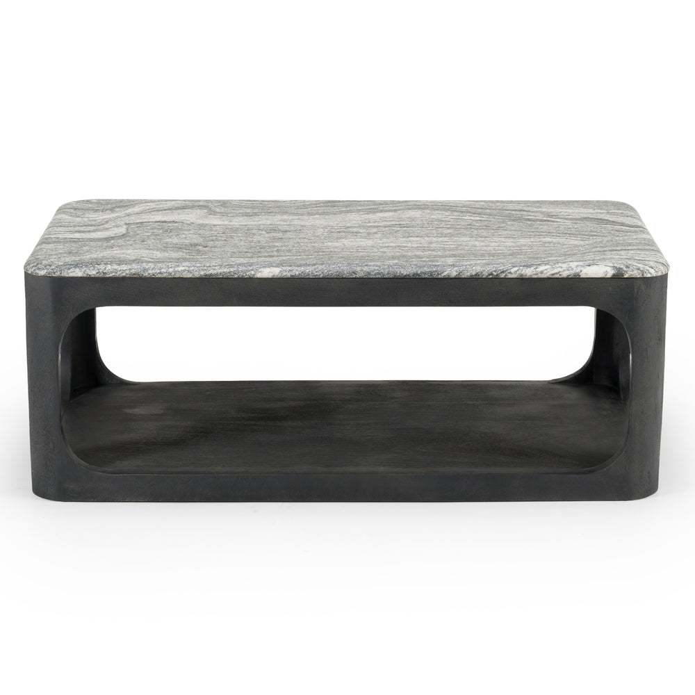 Marco - Modern Black & White Granite Coffee Table - View 2
