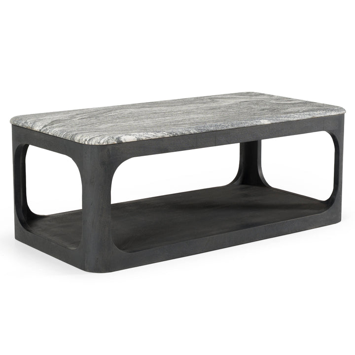 Marco - Modern Black &amp; White Granite Coffee Table