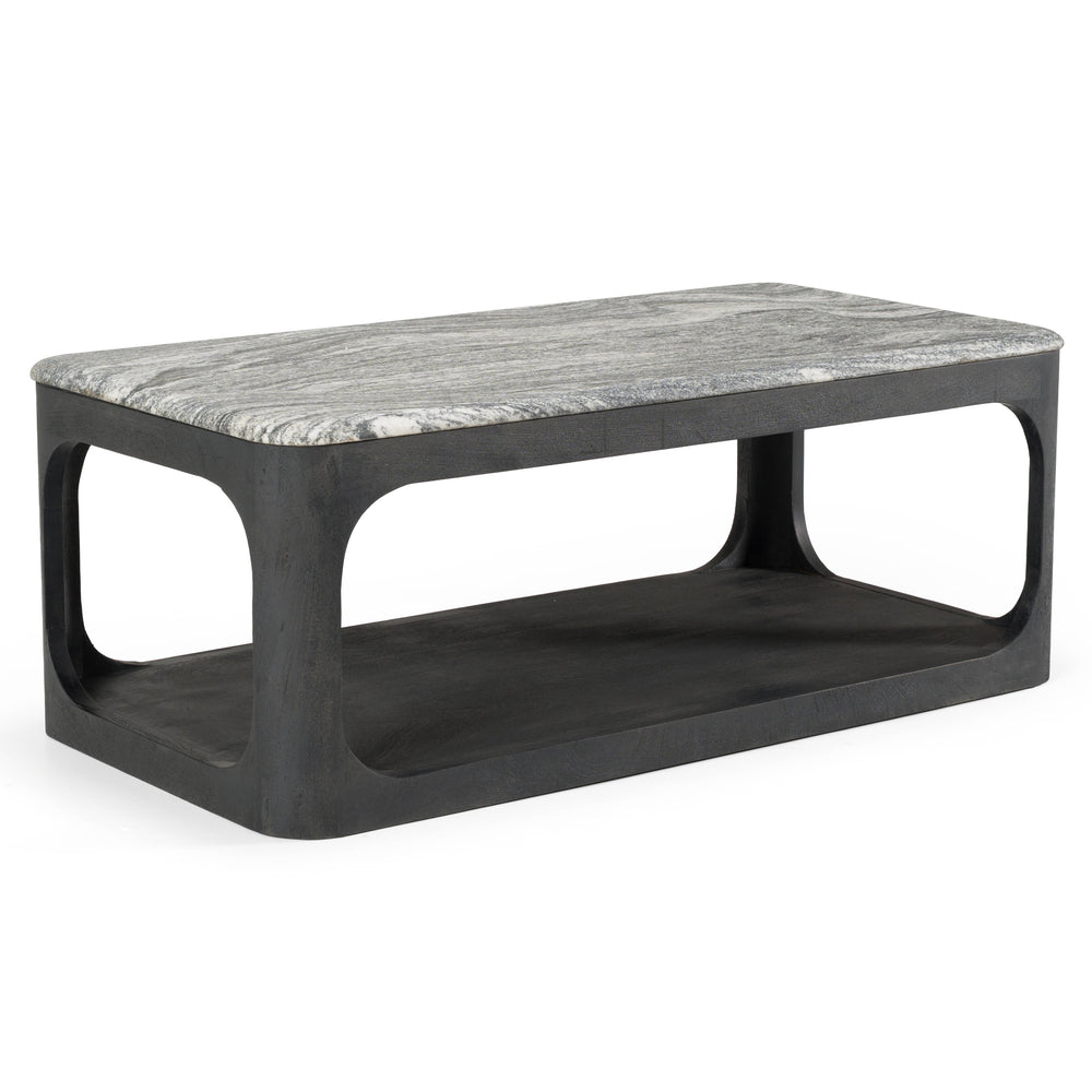 Marco - Modern Black & White Granite Coffee Table - View 3