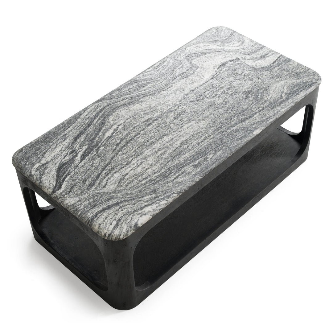 Marco - Modern Black  and  White Granite Coffee Table