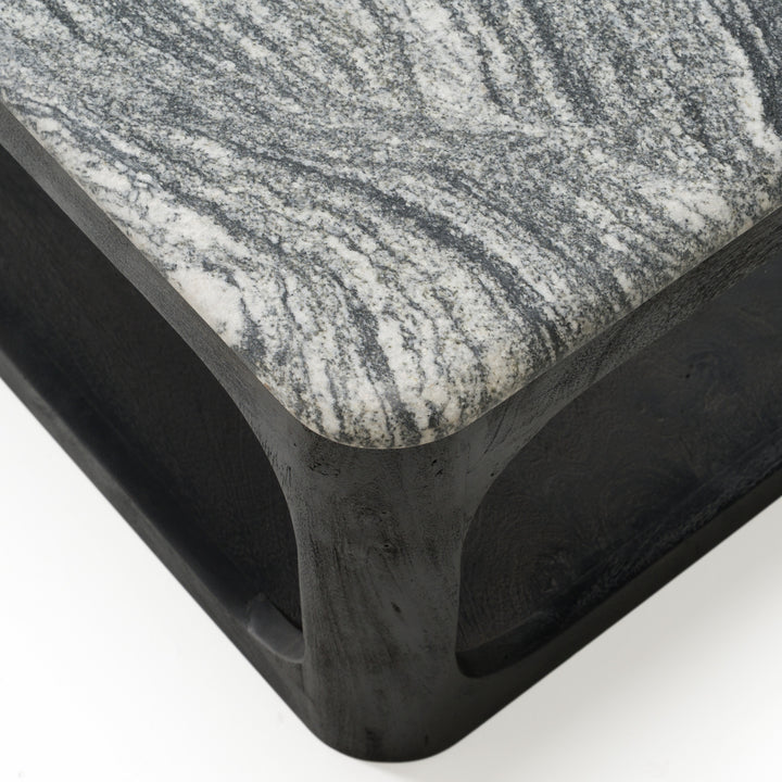 Marco - Modern Black &amp; White Granite Coffee Table