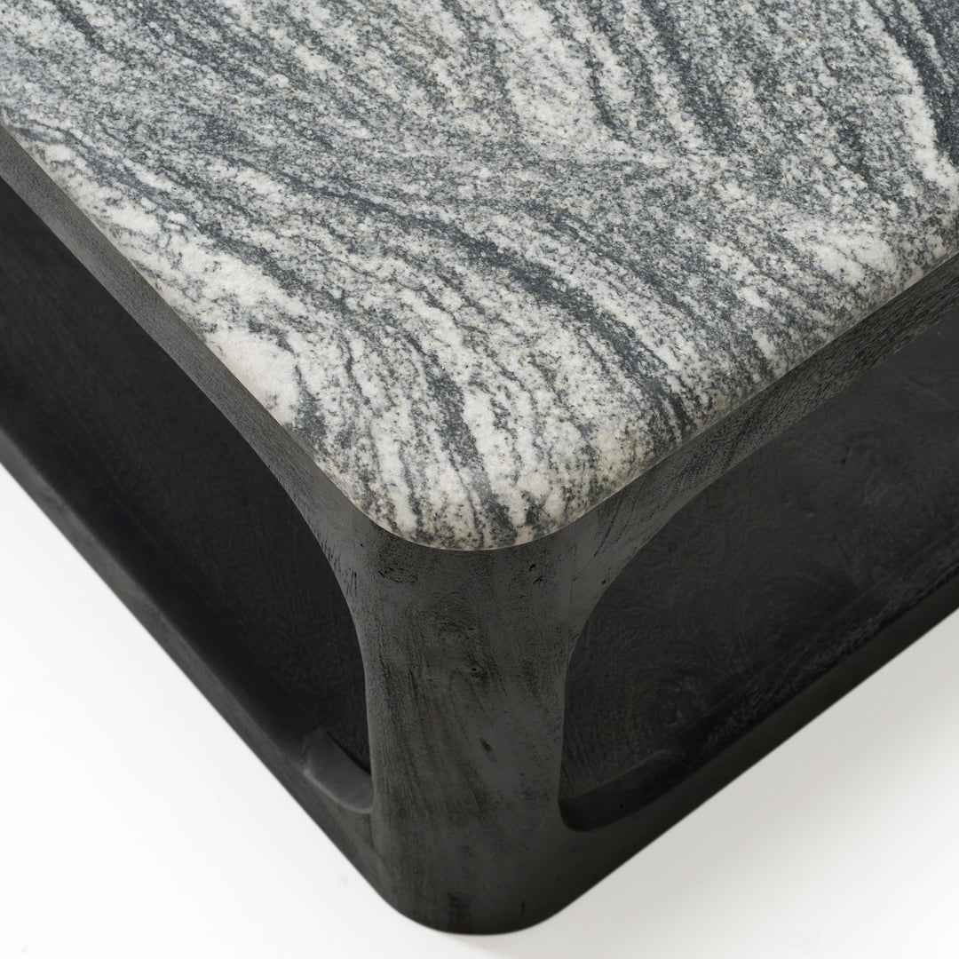 Marco - Modern Black  and  White Granite Coffee Table