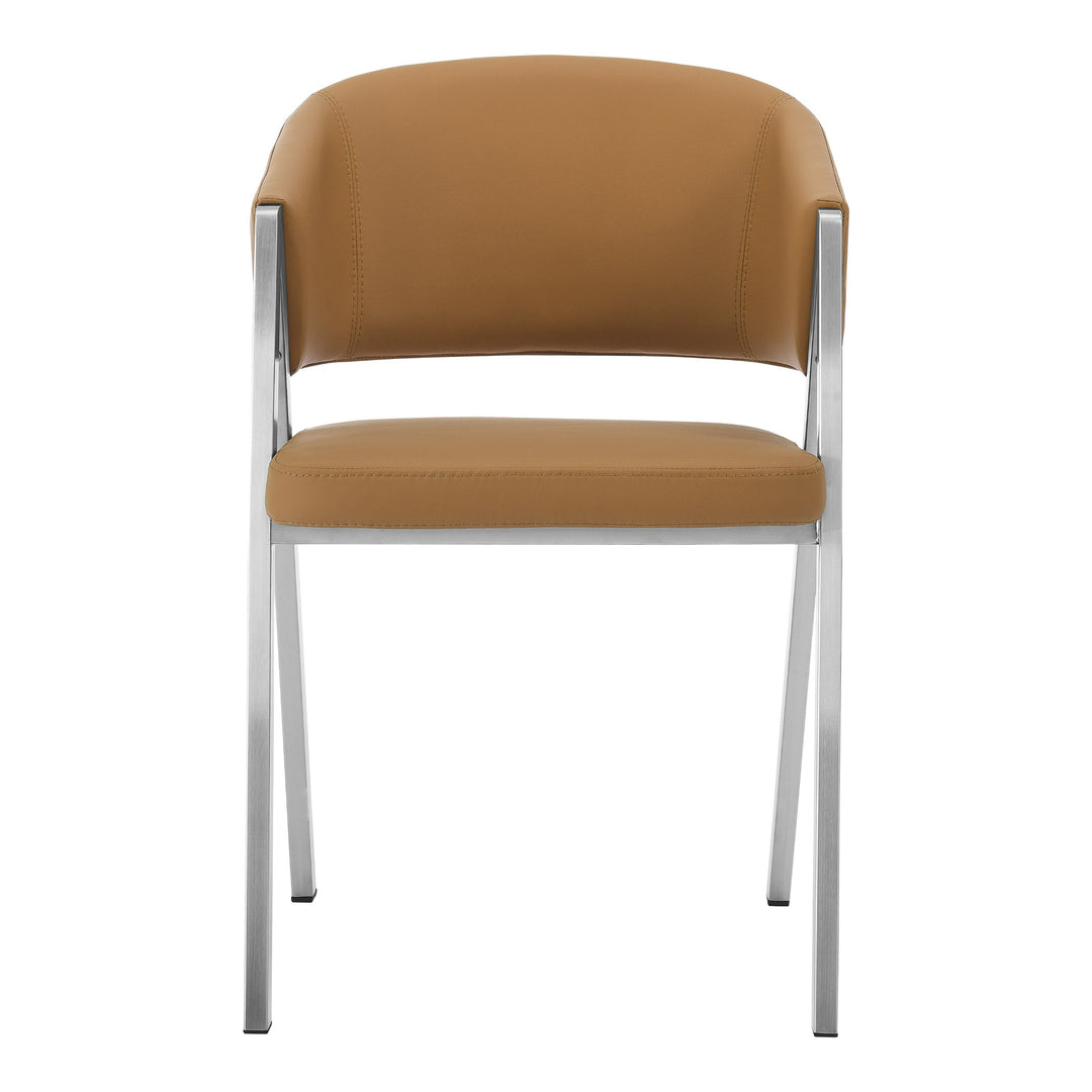 Marcus - Modern Camel Vegan Leather Dining Chair (Set of 2)
