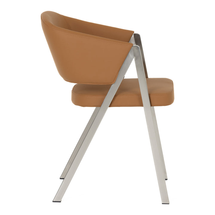 Marcus - Modern Camel Vegan Leather Dining Chair (Set of 2)
