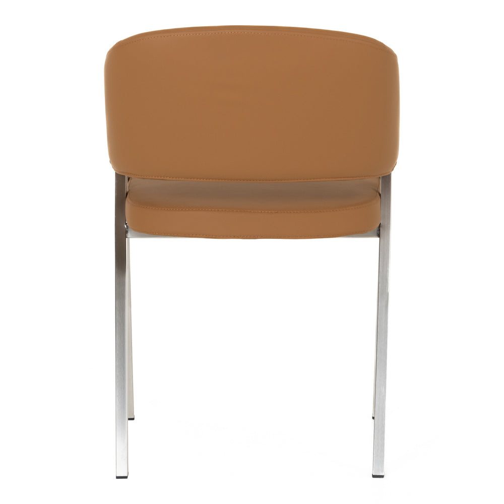 Marcus - Modern Camel Vegan Leather Dining Chair (Set of 2) - View 12