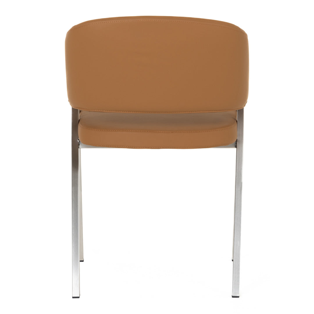 Marcus - Modern Camel Vegan Leather Dining Chair (Set of 2)
