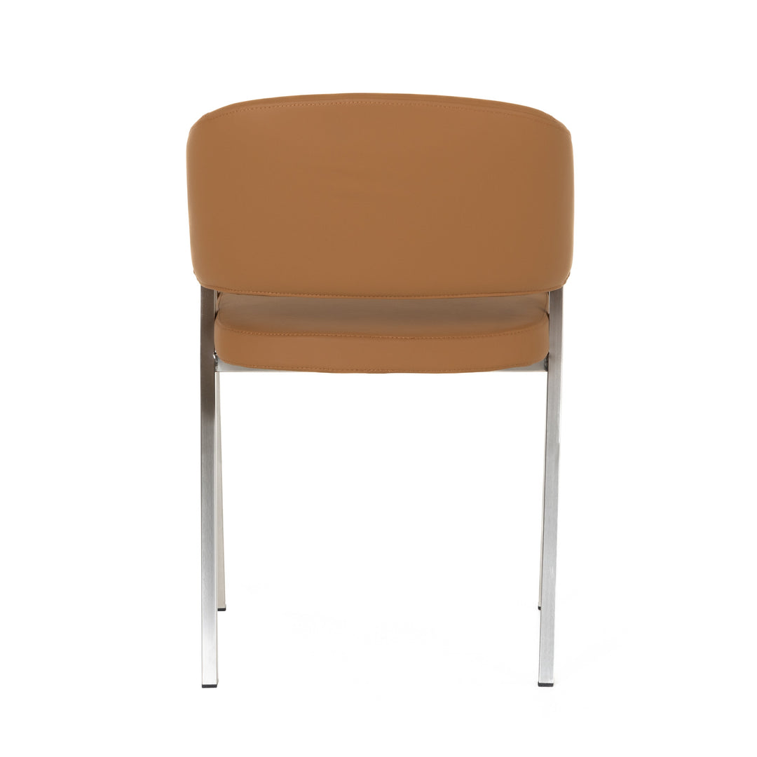 Marcus - Modern Camel Vegan Leather Dining Chair (Set of 2)