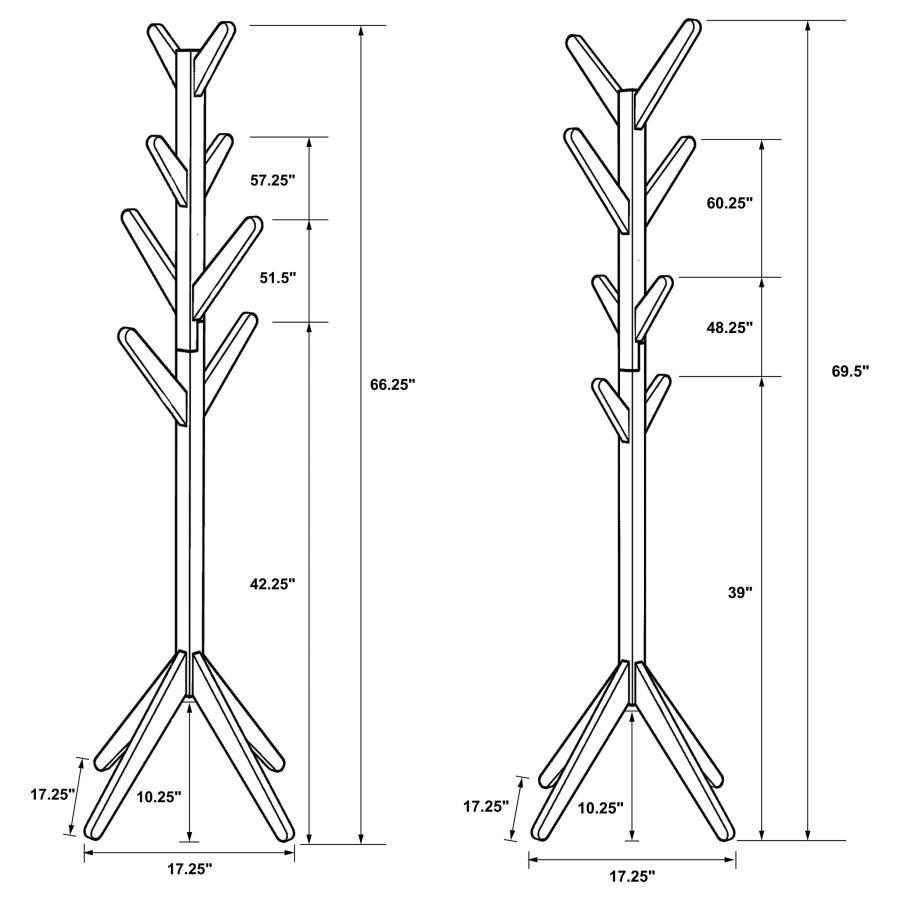 Margaret - Solid Wood Coat Rack Clothing Hanger - Cappuccino Freestanding Coat Rack modern furniture Contempo Furniture
