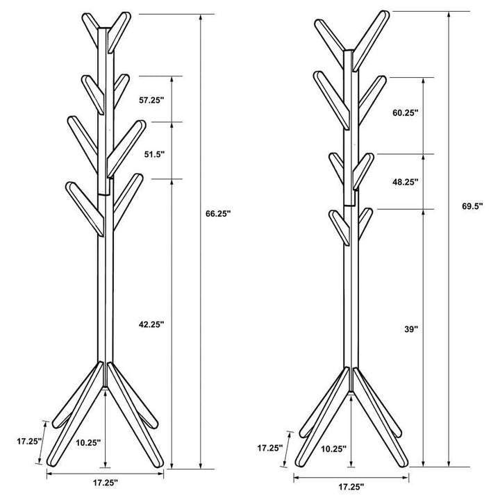 Margaret - Solid Wood Coat Rack Clothing Hanger - Natural Oak Freestanding Coat Rack modern furniture Contempo Furniture