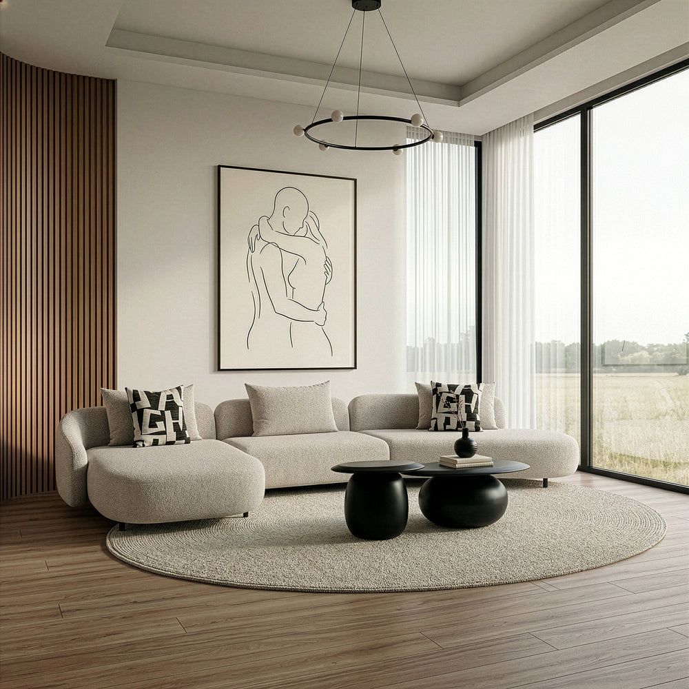 Marge - Contemporary Beige Sectional Sofa - View 10