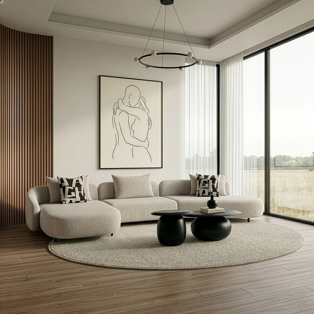 Marge - Contemporary Beige Sectional Sofa