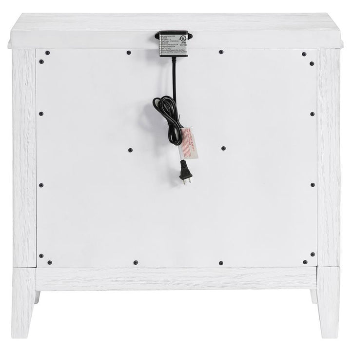 Marielle - 2 - Drawer Nightstand Bedside Table - Distressed White Accent Nightstand modern furniture Contempo Furniture