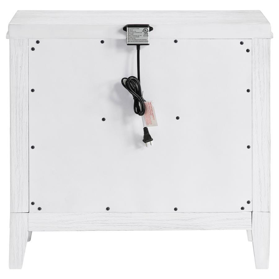 Marielle - 2 - Drawer Nightstand Bedside Table - Distressed White Accent Nightstand modern furniture Contempo Furniture
