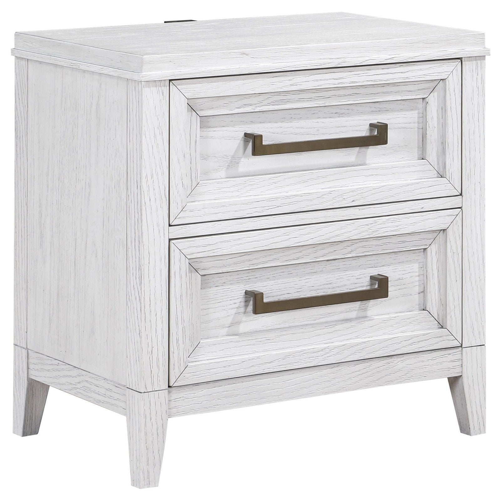 Marielle - 2 - Drawer Nightstand Bedside Table - Distressed White Accent Nightstand modern furniture Contempo Furniture
