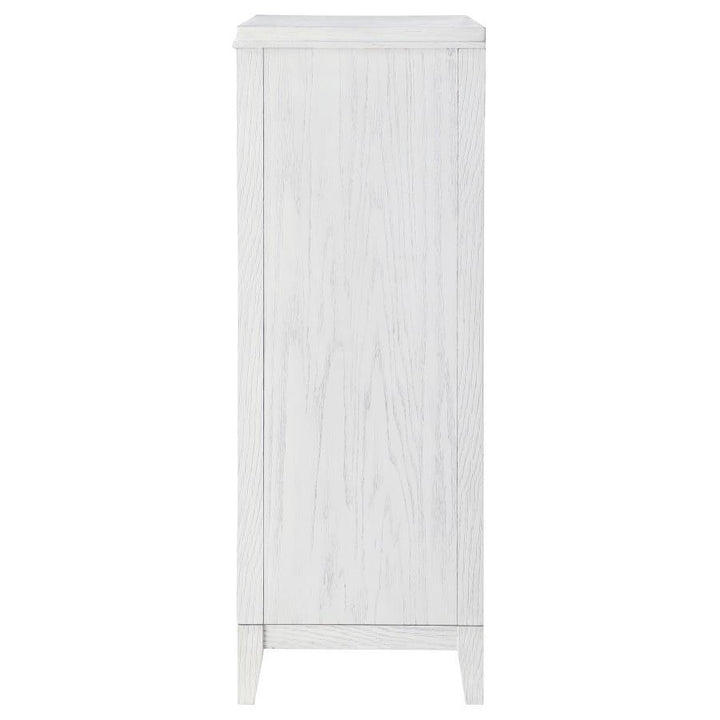 Marielle - 5 - Drawer Bedroom Chest - Distressed White Accent Chest modern furniture Contempo Furniture