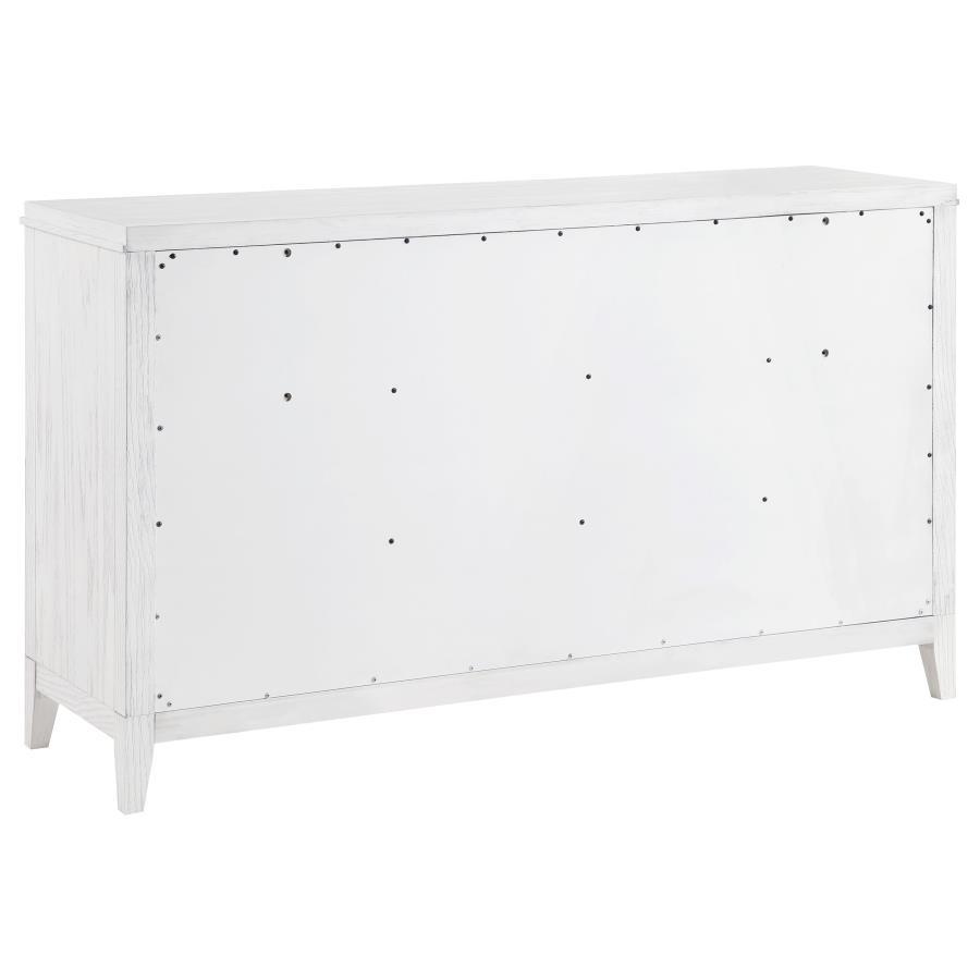Marielle - 6 - Drawer Bedroom Dresser - Distressed White Dressers modern furniture Contempo Furniture