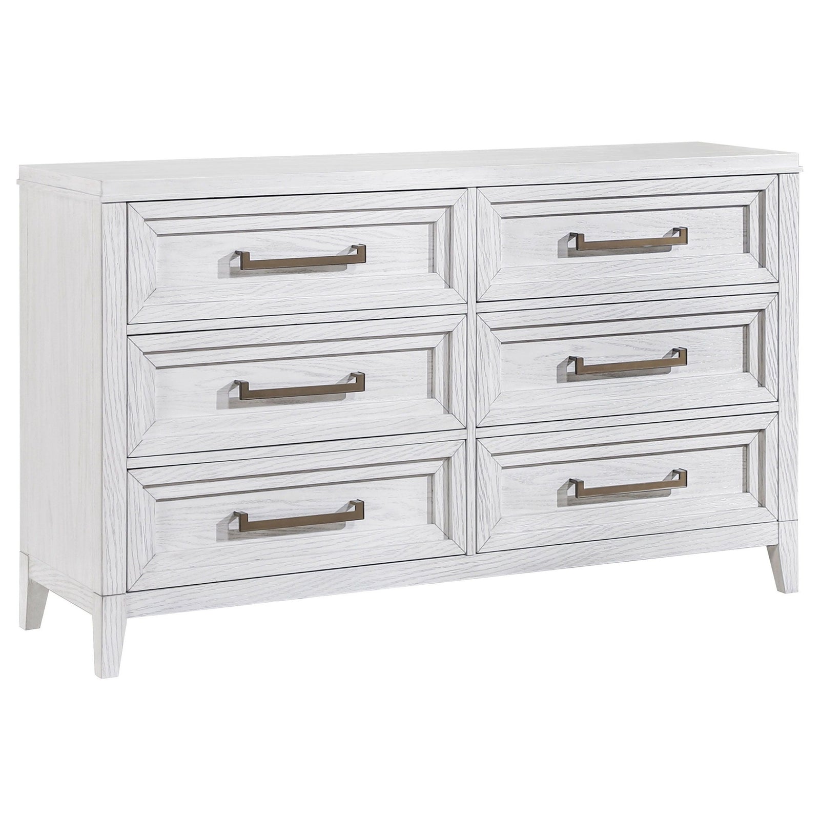 Marielle - 6 - Drawer Bedroom Dresser - Distressed White Dressers modern furniture Contempo Furniture