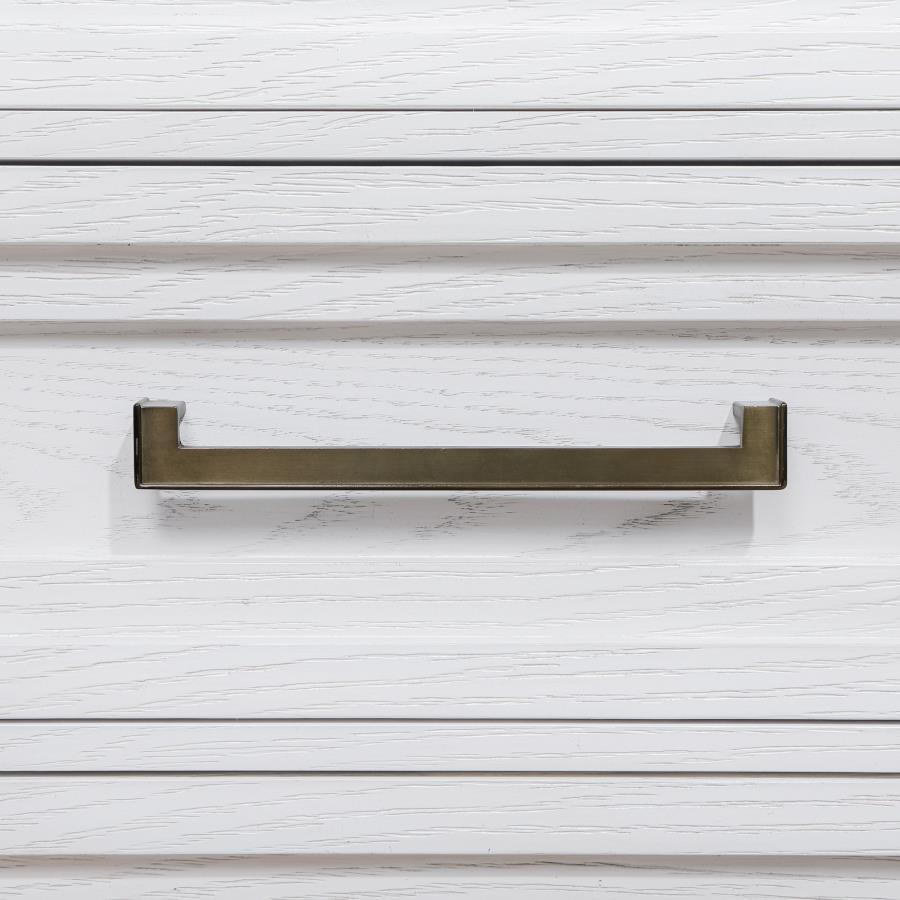 Marielle - 6 - Drawer Dresser With Mirror - Distressed White Dresser & Mirror modern furniture Contempo Furniture