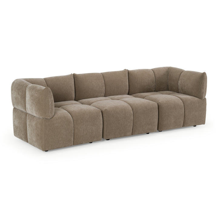 Marisol - Modern Taupe Fabric Sectional Sofa
