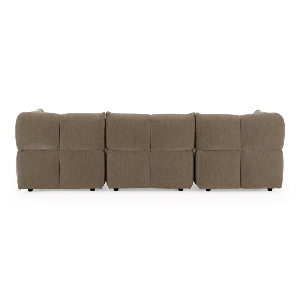 Marisol - Modern Taupe Fabric Sectional Sofa - View 9