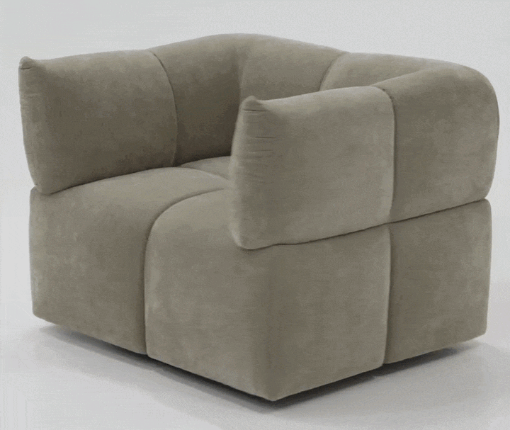 Marisol - Modern Taupe Fabric Swivel Accent Chair