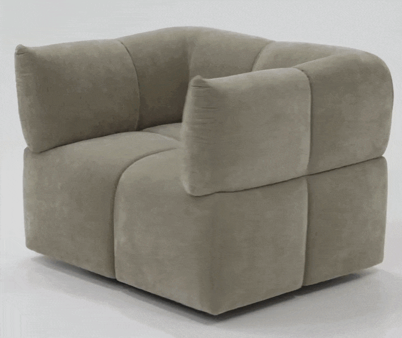 Marisol - Modern Taupe Fabric Swivel Accent Chair
