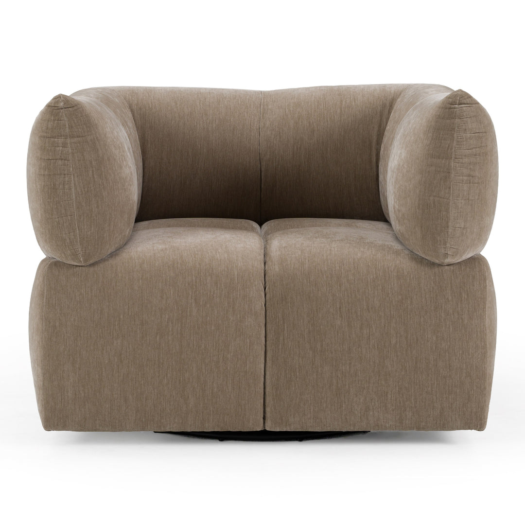 Marisol - Modern Taupe Fabric Swivel Accent Chair