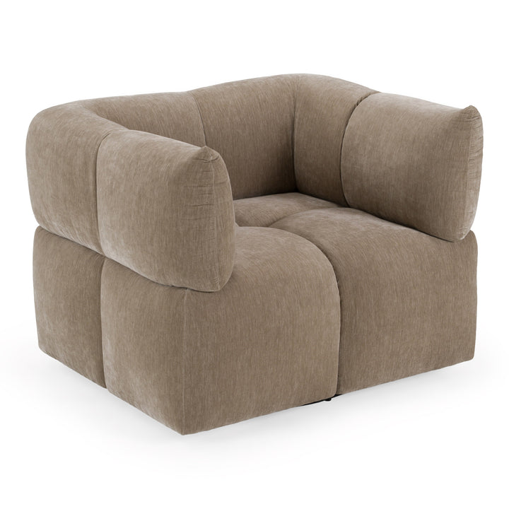Marisol - Modern Taupe Fabric Swivel Accent Chair