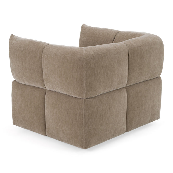 Marisol - Modern Taupe Fabric Swivel Accent Chair