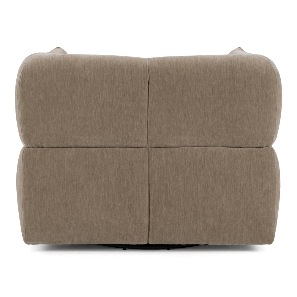 Marisol - Modern Taupe Fabric Swivel Accent Chair - View 6