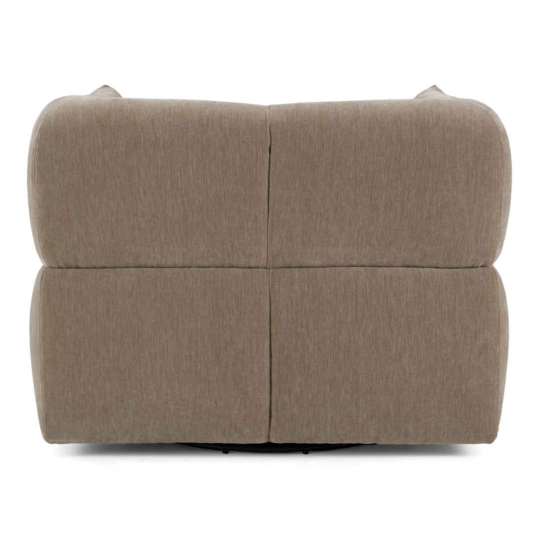 Marisol - Modern Taupe Fabric Swivel Accent Chair