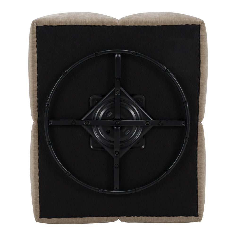 Marisol - Modern Taupe Fabric Swivel Accent Chair - View 7