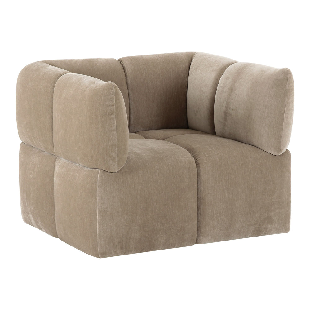 Marisol - Modern Taupe Fabric Swivel Accent Chair - View 2