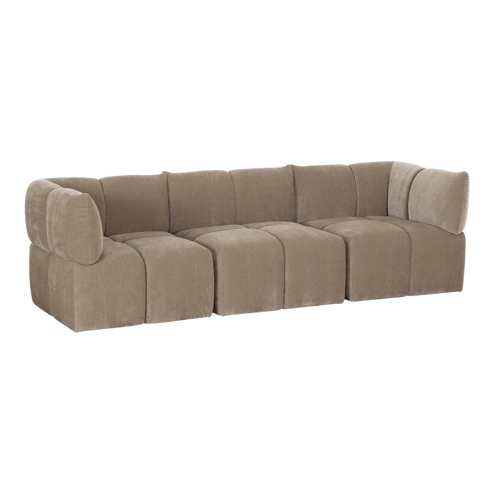 Marisol - Modern Taupe Fabric Sectional Sofa - View 6