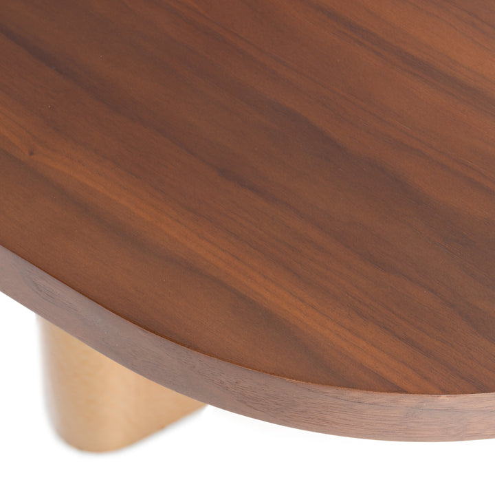 Marjorie  Modern Walnut + Brushed Gold Rectangular Dining Table