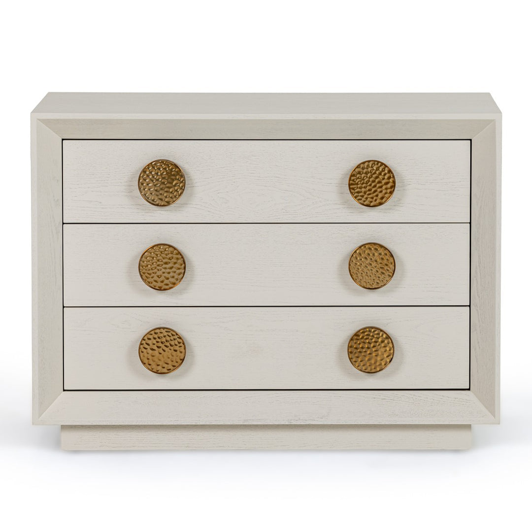 Marjorie - Modern Cream & Brushed Gold Nightstand