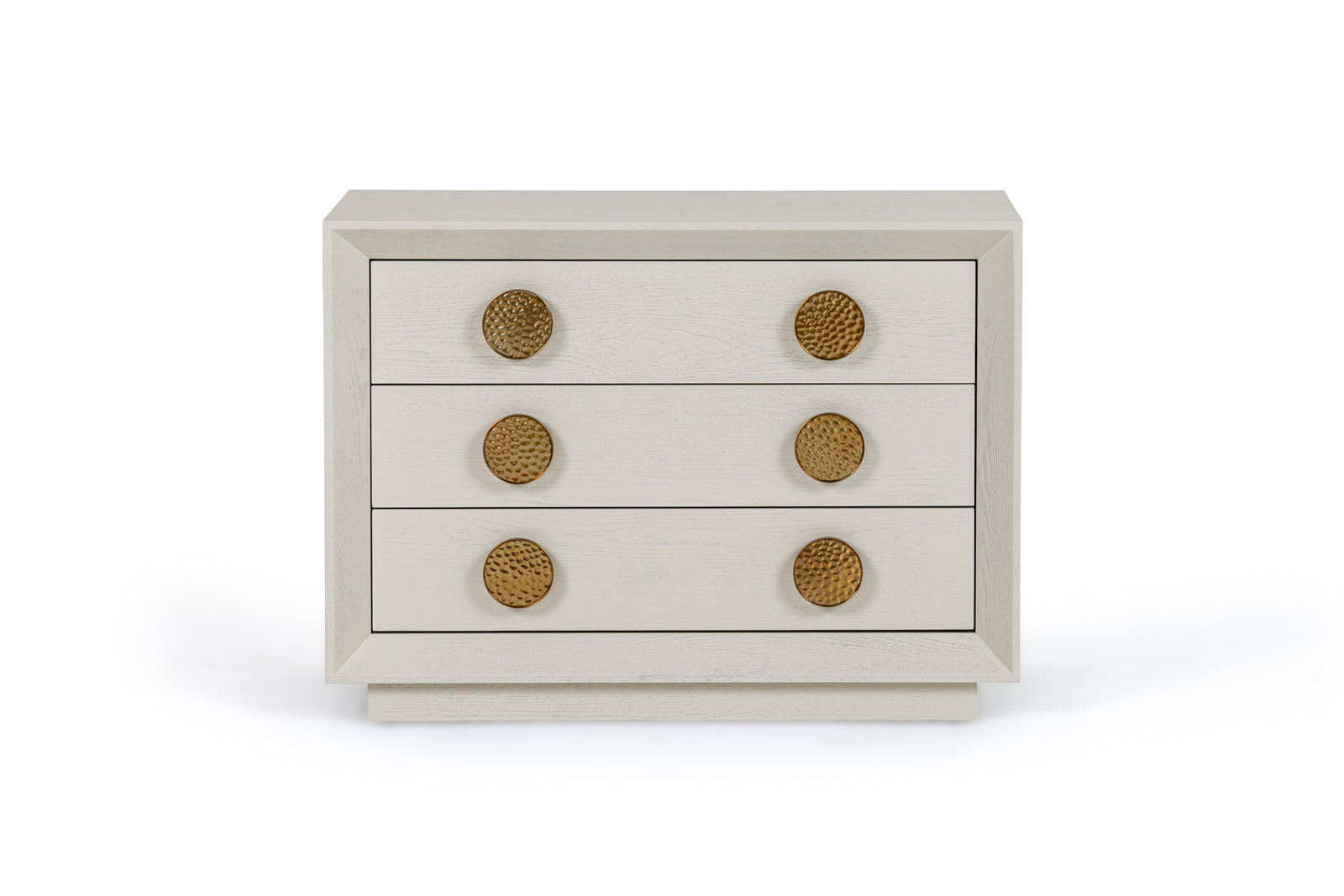 Marjorie - Modern Cream  and  Brushed Gold Nightstand