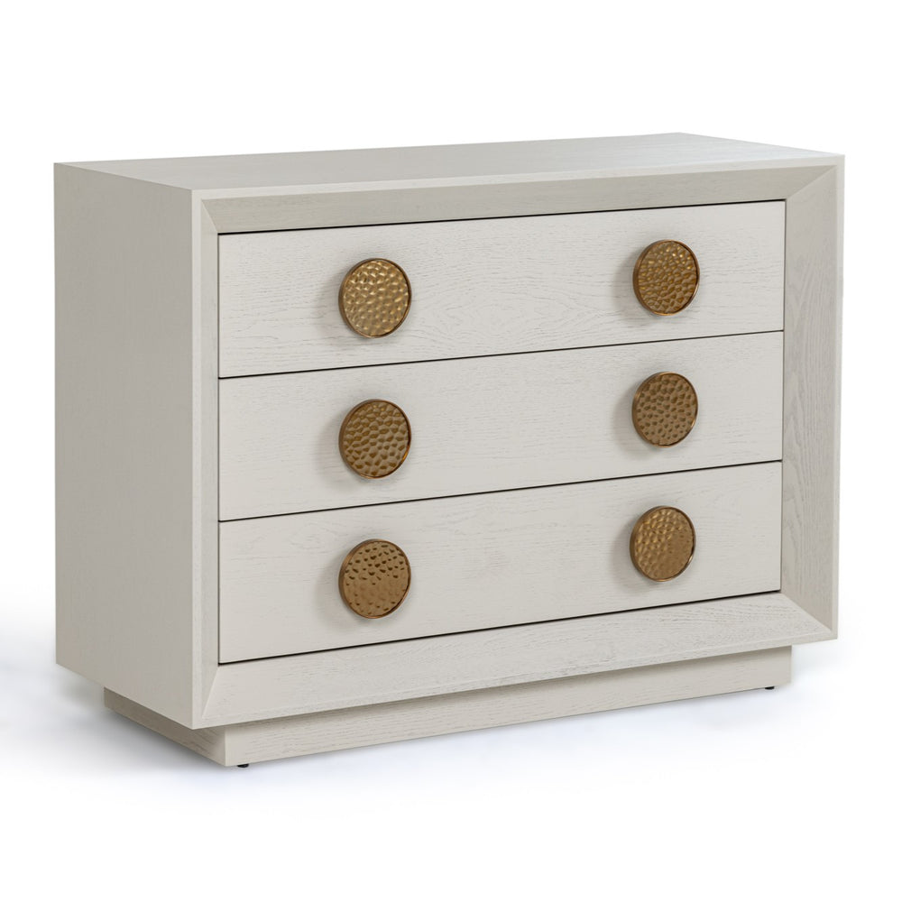 Marjorie - Modern Cream & Brushed Gold Nightstand - View 2