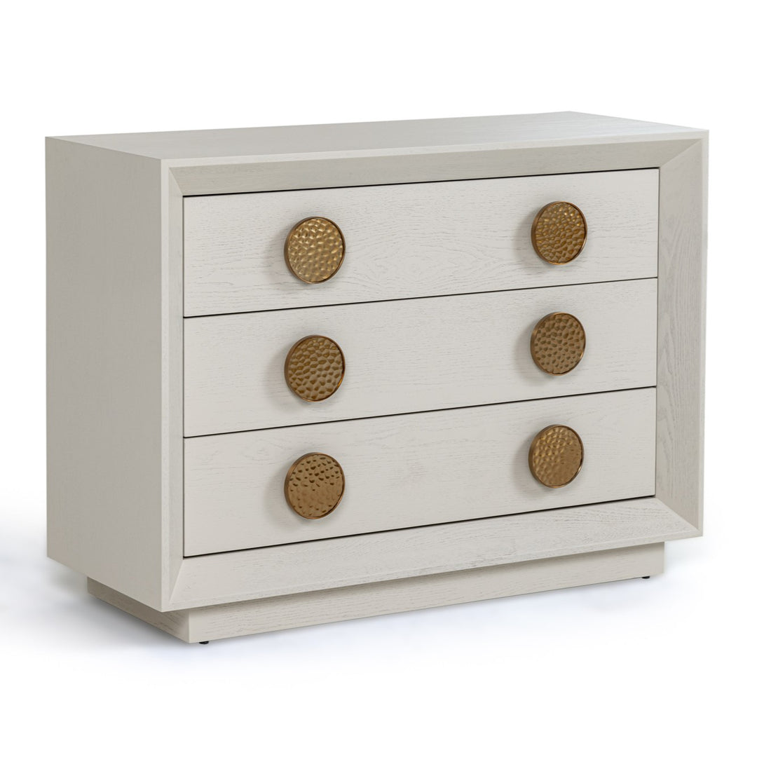 Marjorie - Modern Cream & Brushed Gold Nightstand