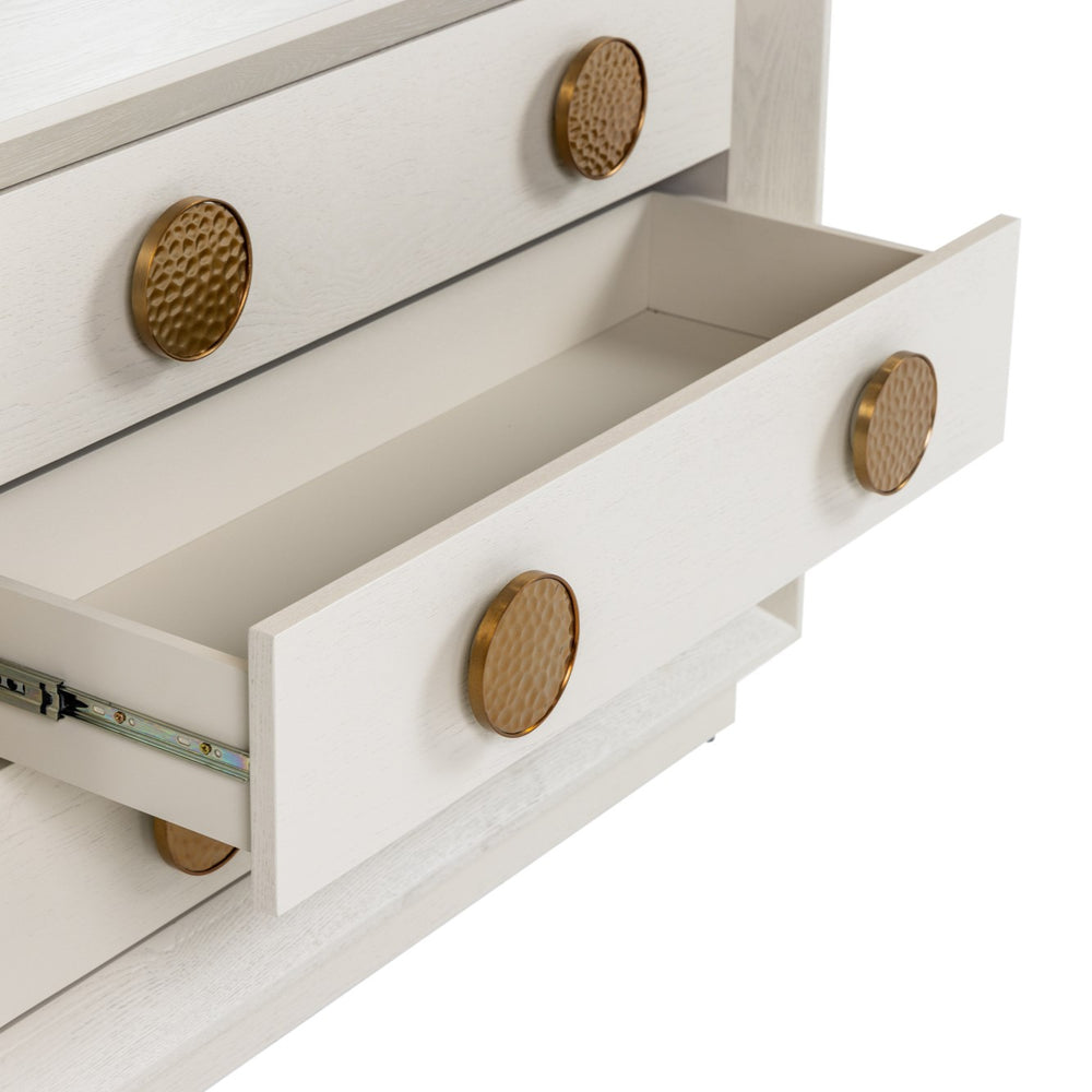 Marjorie - Modern Cream & Brushed Gold Nightstand - View 3
