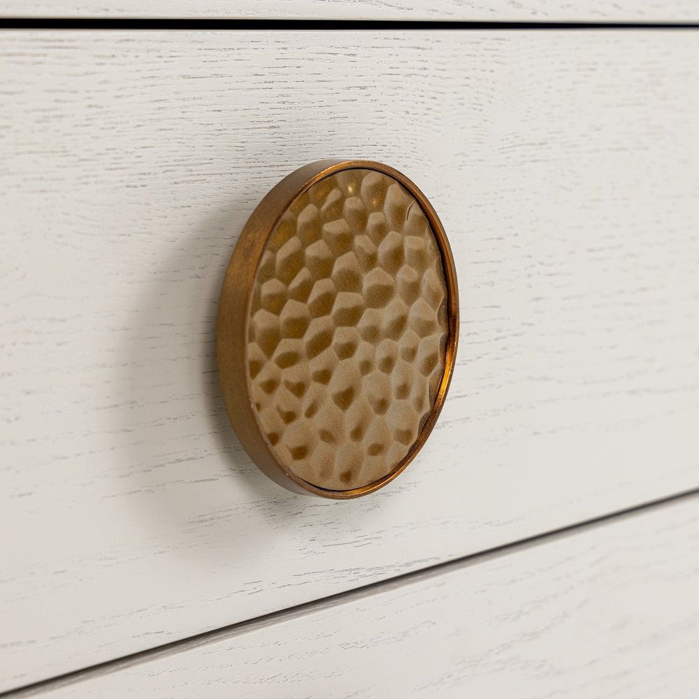 Marjorie - Modern Cream & Brushed Gold Nightstand - View 4