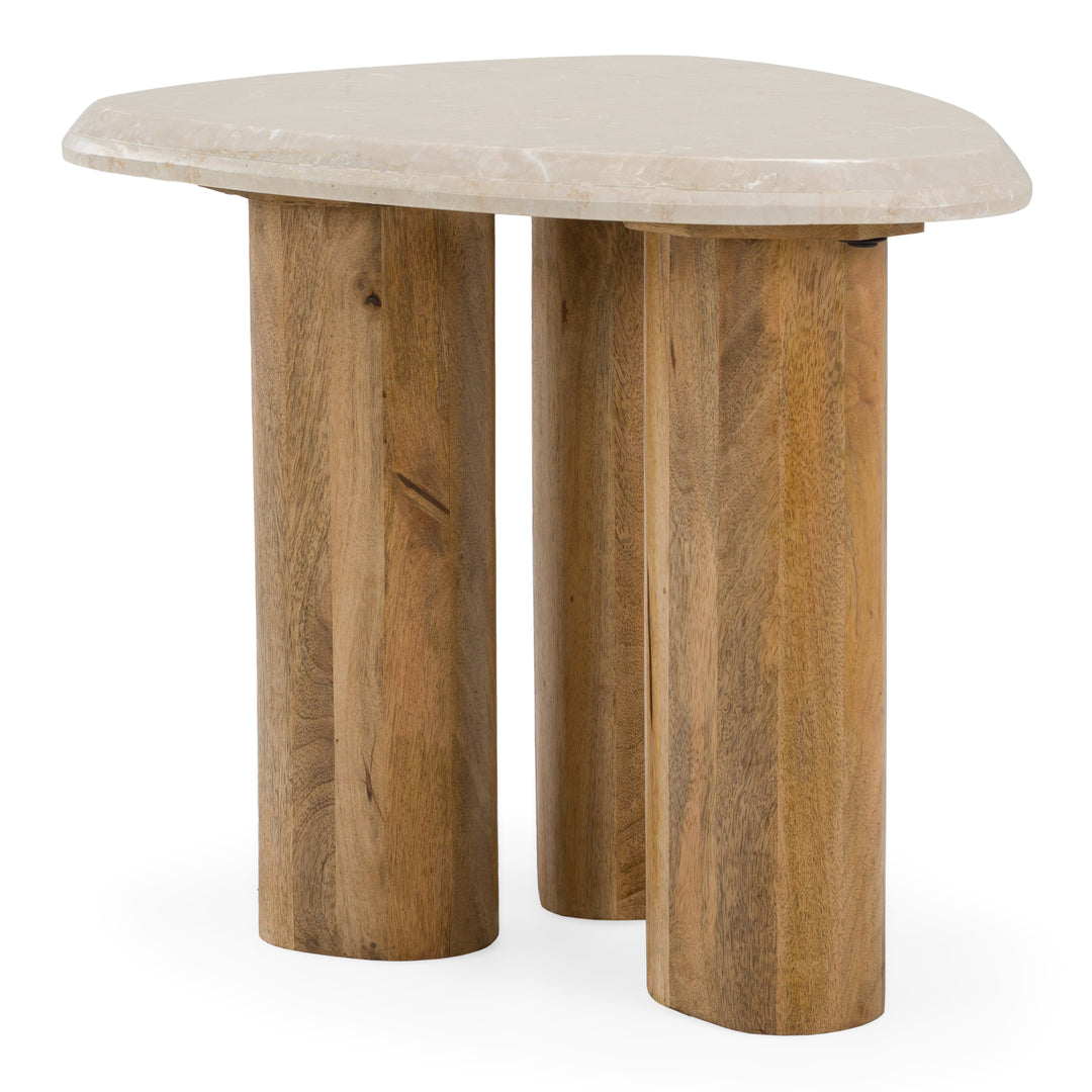 Marlin - Modern Marble + Mango Wood Nesting Table Set