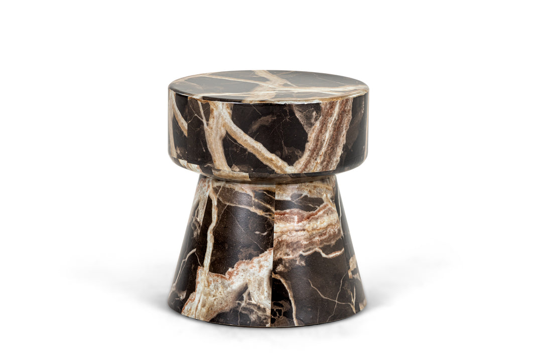 Marlow  Modern Faux Marble End Table Set