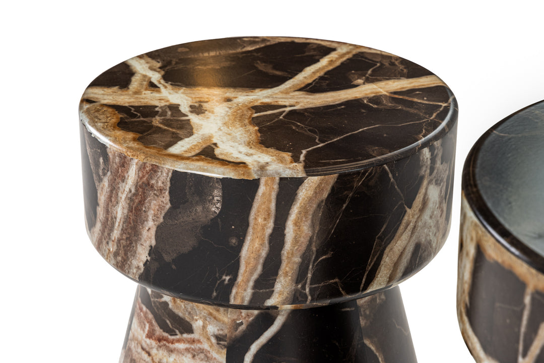 Marlow  Modern Faux Marble End Table Set