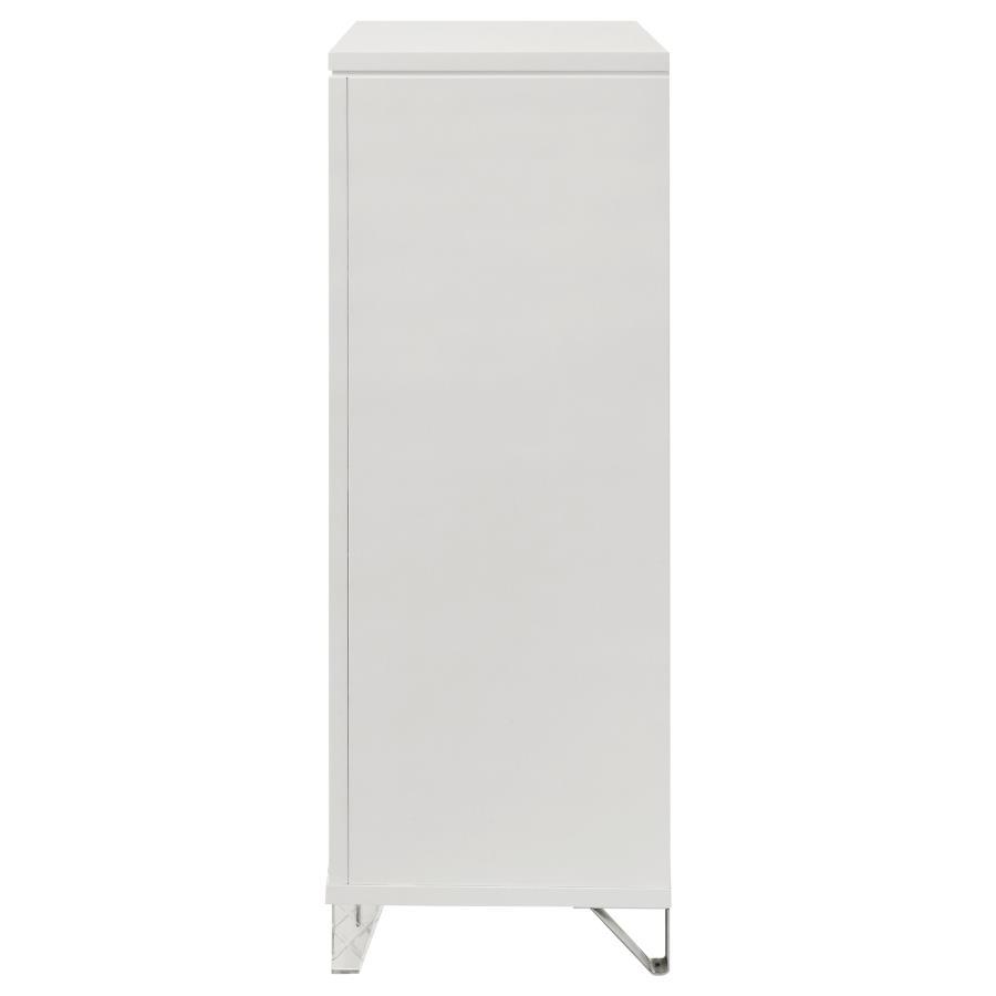 Marmore - 5 - Drawer Bedroom Chest Of Drawers - White Accent Chest modern furniture Contempo Furniture