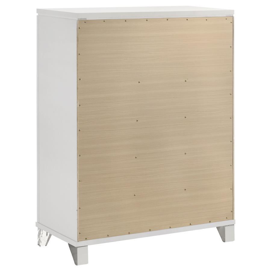 Marmore - 5 - Drawer Bedroom Chest Of Drawers - White Accent Chest modern furniture Contempo Furniture