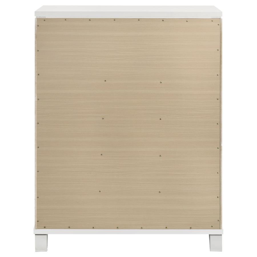 Marmore - 5 - Drawer Bedroom Chest Of Drawers - White Accent Chest modern furniture Contempo Furniture
