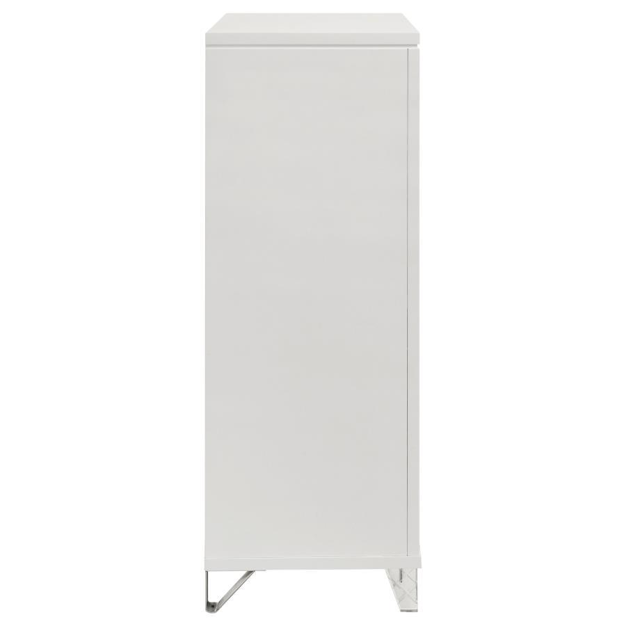 Marmore - 5 - Drawer Bedroom Chest Of Drawers - White Accent Chest modern furniture Contempo Furniture
