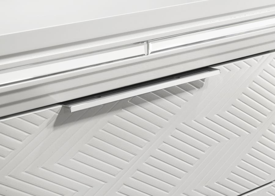 Marmore - 9 - Drawer Dresser And LED Mirror - White Dresser & Mirror modern furniture Contempo Furniture