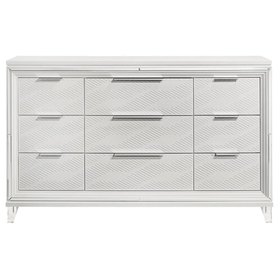 Marmore - 9 - Drawer Dresser Cabinet - White Dressers modern furniture Contempo Furniture